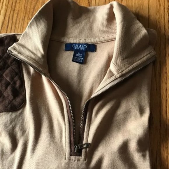 “Chaps” zip neck, mock turtleneck top, L - Picture 7 of 9